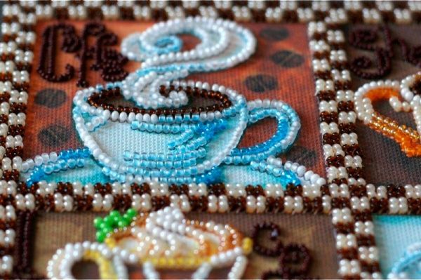 Набор для вышивания бисером на натуральном художественном холсте Кофейная карта АВ-638 Абрис Арт 