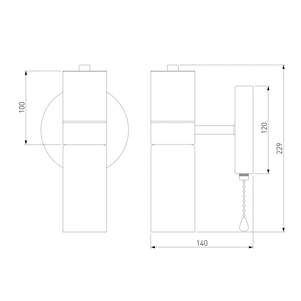 Бра Strotskis Tesoro 1x40 Вт E14 черный 70125/1 (чорний) 