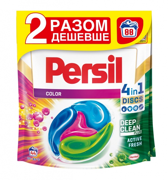 Капсулы для машинной стирки Persil Диски Колор (1+1) 88 шт. 