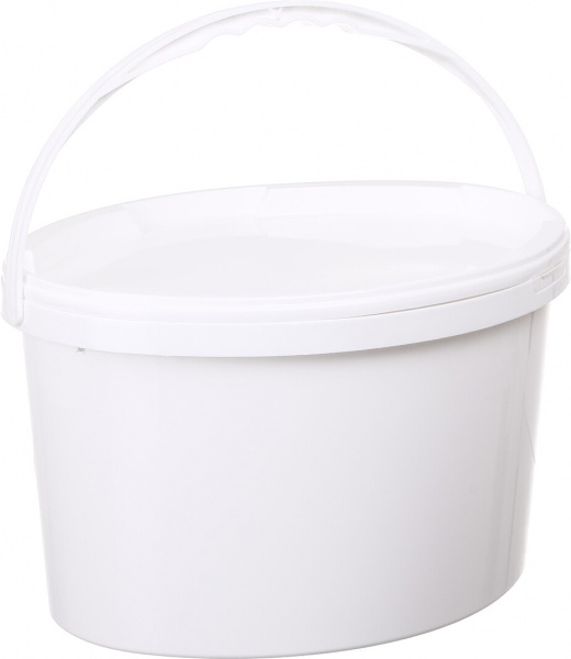 Відро овальне з кришкою пластикова ручка 10 л білий 
