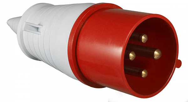 Вилка переносная с заземлением АСКОУКРЕМ ВП 32А/4 3Р+РЕ (024) красно-белый