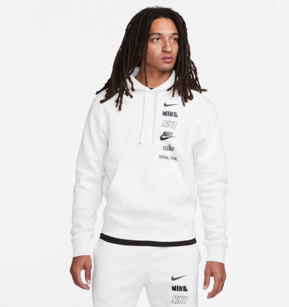 Джемпер Nike CLUB+ BB PO HOODIE MLOGO DX0783-030 р. M бежевый