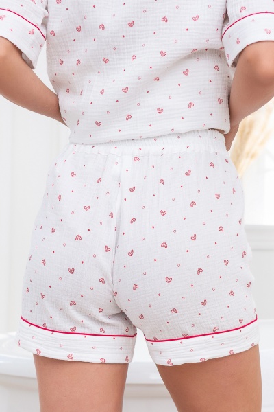 Пижама German Volf красные сердечки р. XS белый