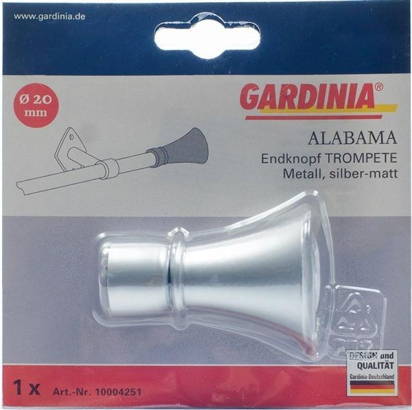 Наконечник Trompete Gardinia Alabama наборной d20 мм серебряный 