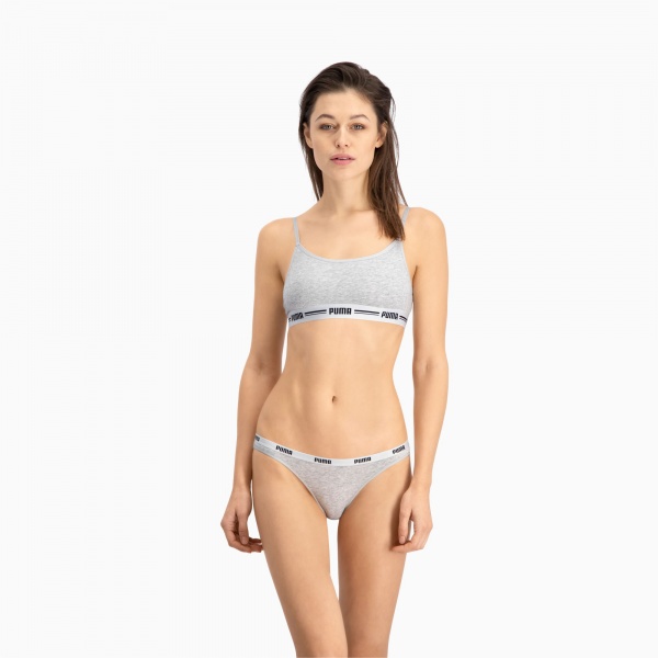 Трусы Puma PUMA WOMEN BIKINI 2P PACK GREY / GREY 90785105 S серый