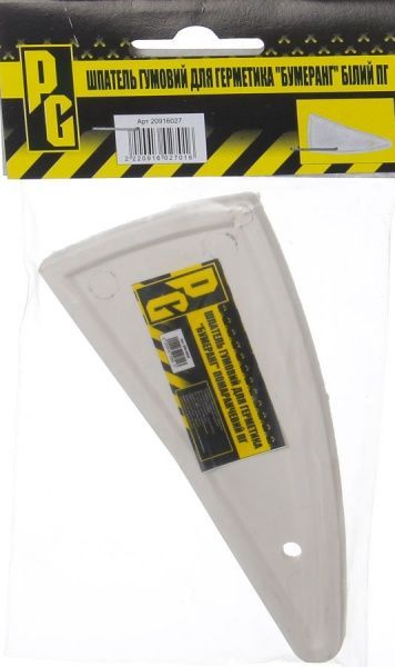 Шпатель для герметика бумеранг белый резиновый 