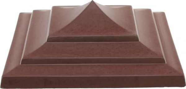 Крышка на столб Пагода 400x400x140 мм бордовый Вилес 