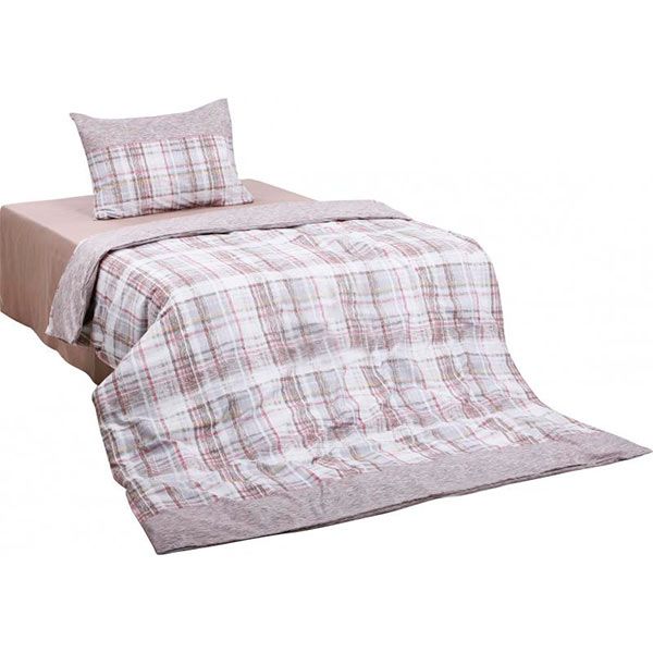 Комплект постільної білизни полуторний Underprice Клітина бежева