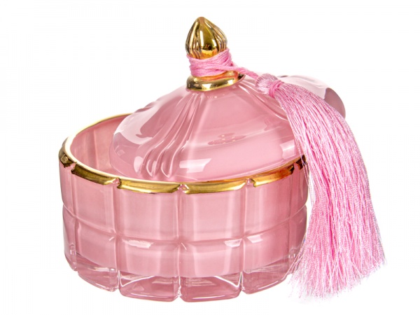 Емкость для хранения с кистью розовая 10 см 355-271 Lefard