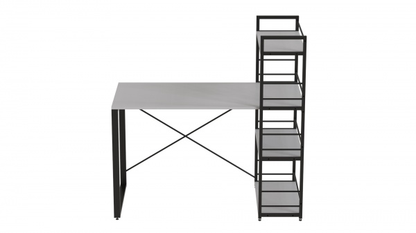 Стол письменный Коннект с этажеркой 1200x600x16 мм белый/черный 