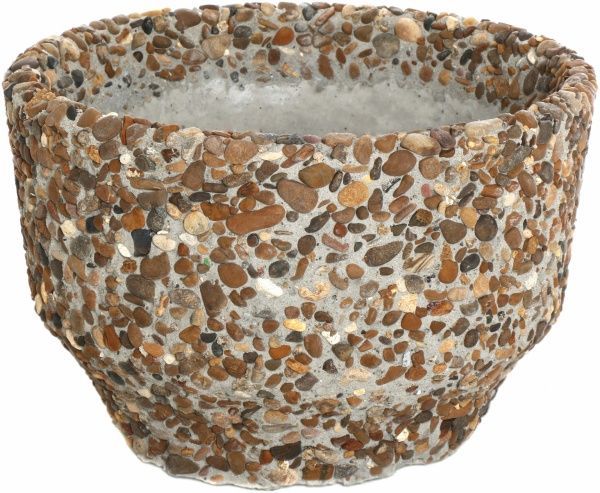 Вазон декорированный галькой Крокус малый 40х26 см