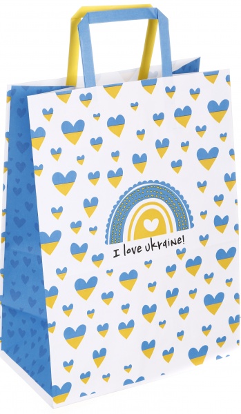 Пакет паперовий 250х150х345 білий з ручками