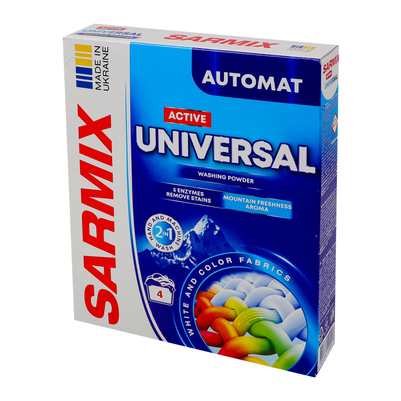 Порошок для машинной и ручной стирки SARMIX Active Universal 0,3 кг