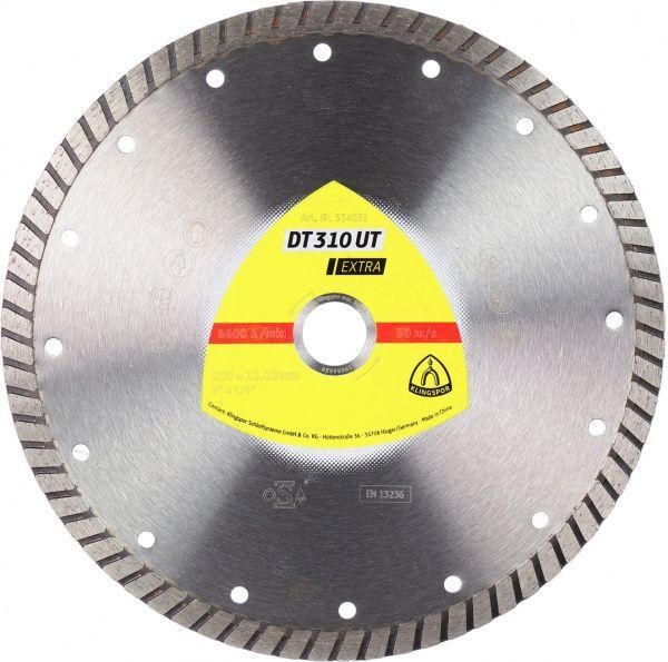Диск алмазний відрізний Klingspor DT310UT 230x2,5x22,2 універсальний