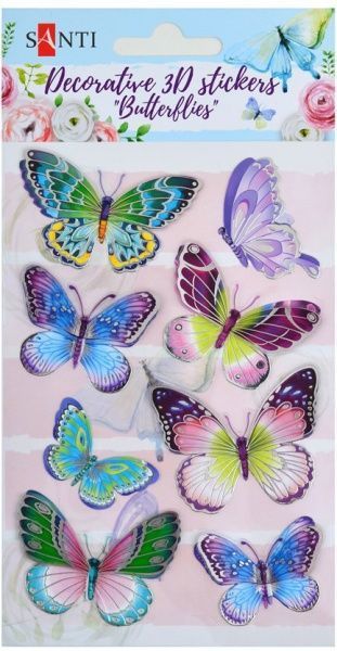 Набор декортивних 3D стикеров Бабочки 2. 100 * 150 мм 741290 8 шт.