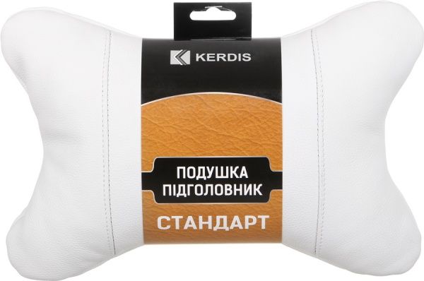 Подушка-подголовник Kerdis Standart белая кожа 
