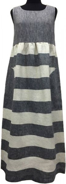 Платье Галерея льна Квинта р. 46 черный с белым 0942/46/034 