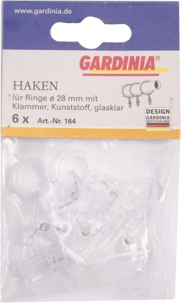 Прищіпка Gardinia набірний d28 мм прозорий 6 шт. 