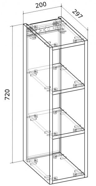 Шафа верхня Грейд відкрита (ТОП) 200x720x300 мм білий 