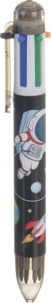 Ручка шариковая 6 цветов космонавт 