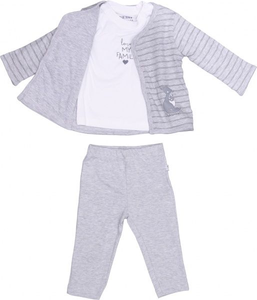 Комплект для новорожденных Blue Seven 473124 белый с серым р.66 
