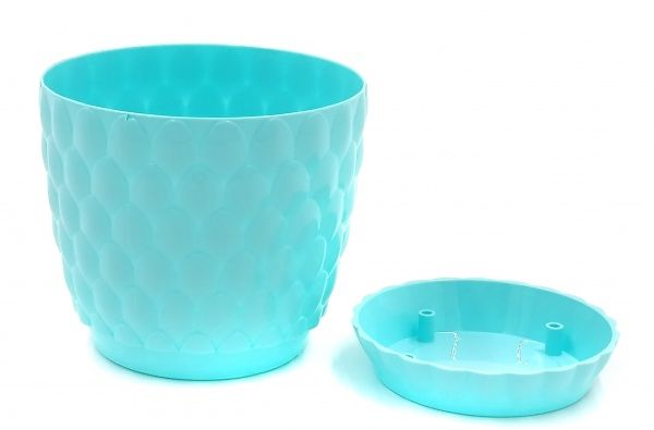 Горщик пластиковий Alyaplastik PINECONE NO:4 круглий 5,6 л бірюзовий 