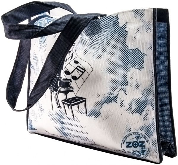 Экосумка Сердце спанбонд белый с красным  