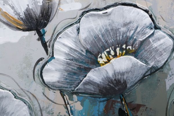 Картина Цветы белые 50x150 см 