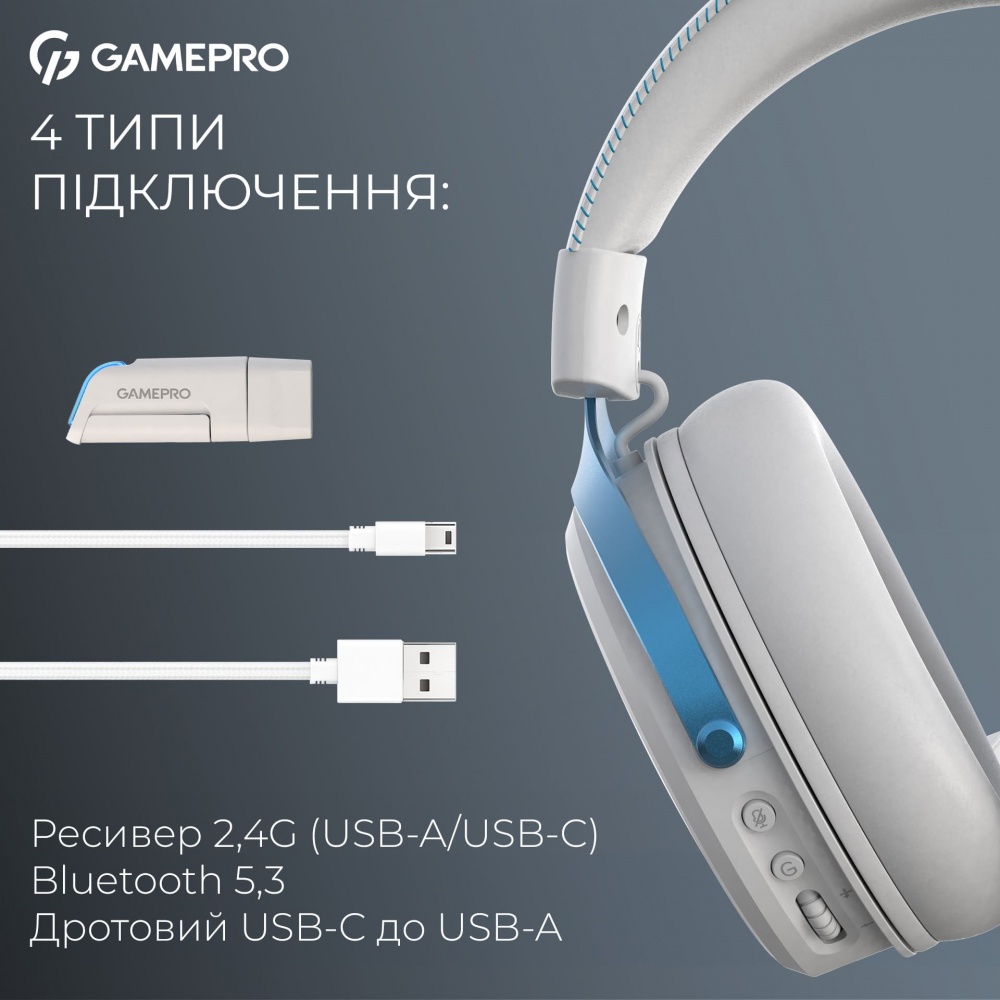 Гарнітура GamePro Asgard Freya Pro 4-Mode white (HSW201WB)