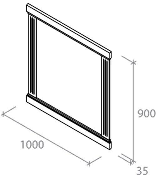 Дзеркало настінне Aqua Rodos Bianca BIAMIR-1000 1000x900 мм білий матовий 