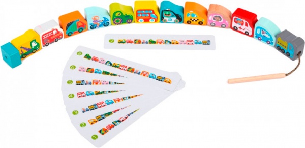 Шнурівка дерев’яна Cubika Машинки - Силянки