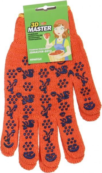 Рукавички 3С Маркет 3D Master-88TО трикотажні з покриттям ПВХ крапка M (8)