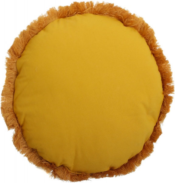 Подушка KM круглая с кистями 100% полиэстер 40x40 см золотой 