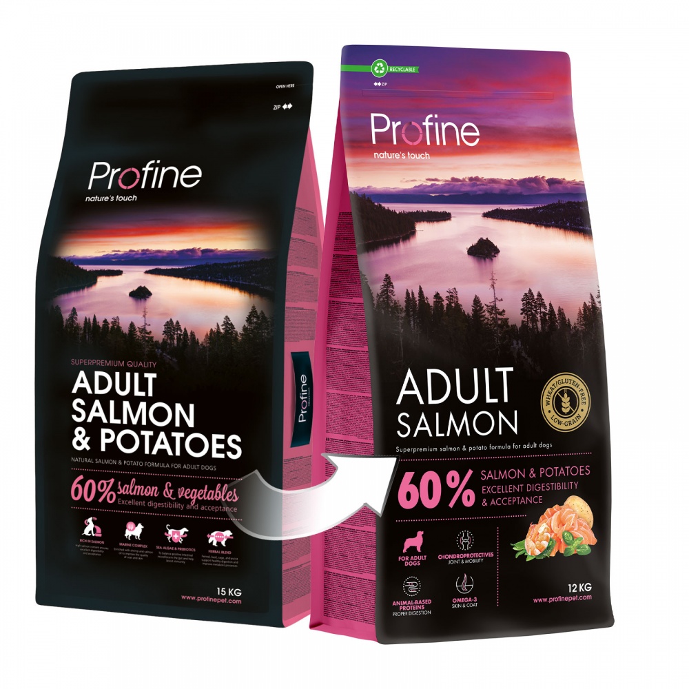 Корм сухой Profine Adult для взрослых собак всех пород с лососем и картофелем 12 кг