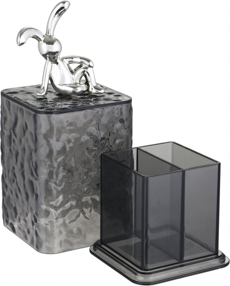 Органайзер Sensio для ватних виробів з кришкою 6,7х6,7х12,3 см темно-сірий