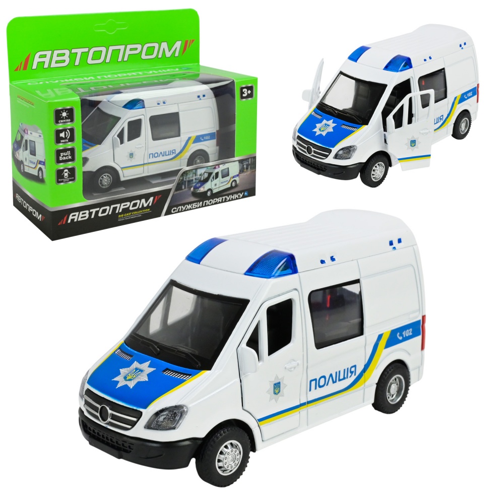 Машинка Автопром 1:24 «Службы спасения» Полиция AP7542