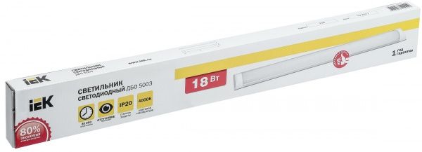Светильник линейный IEK ДБО 5003 LED 18 Вт 4000 К белый 