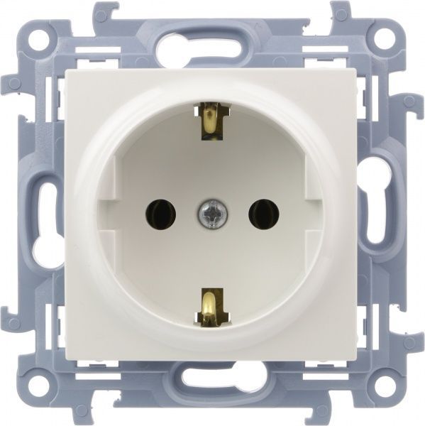 Розетка із заземленням Simon 10 без шторок білий CGSZ1.01/11
