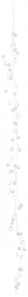 Декоративная гирлянда ниточка с кристаллами и жемчугом 120 см EYC21035