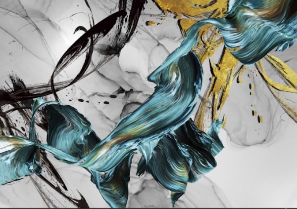 Картина на полотні Зелене та біле (без рами) 55x80 см ТЕРРАВОЛ 