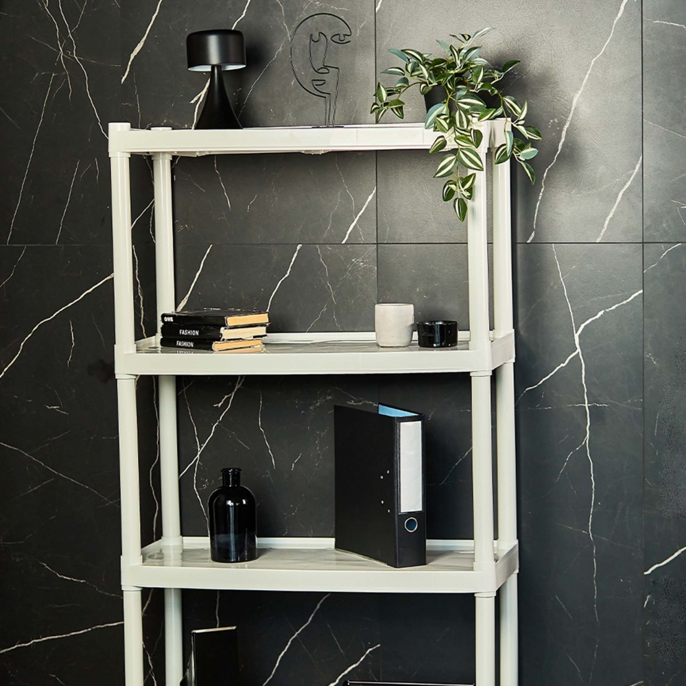 Стеллаж 1370x370x820 мм Алеана белая роза пластик полки 4 шт. без покрытия