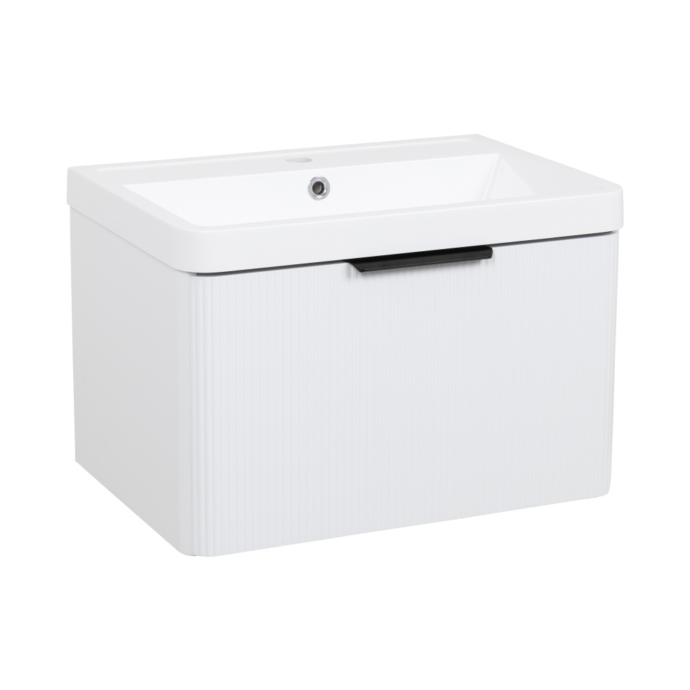 Тумба підвісна Aqua Rodos FROST (WHITE-MATT-PVC) 1 ящик з умивальником Ваr 60 см