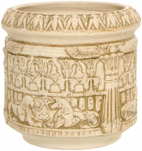 Горщик шамотний Єгипет відерний 255 круглий 27,6л кремовий 