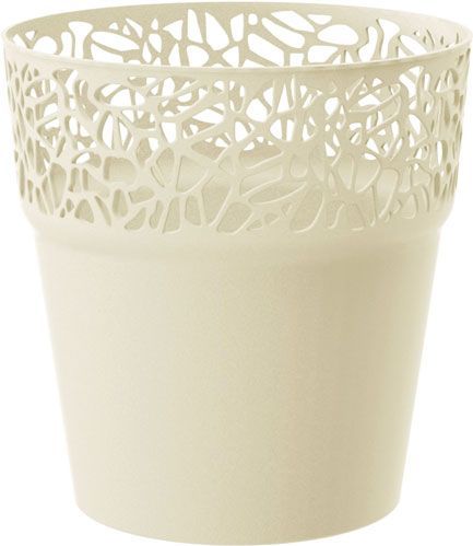 Кашпо пластикове Prosperplast Naturo круглий 5,5л кремовий (78987-728) 