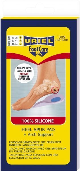 Підп'яточник силіконовий Uriel р. S 309 Sil. Heel Pad with Arch Support білий — фото 1