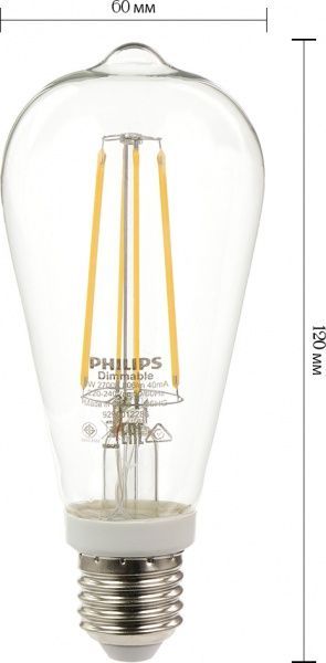 Лампа світлодіодна Philips LEDClassic ST64 прозора 7 Вт E27 220-240 В тепло-білий 929001228608