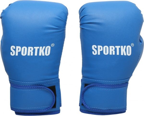 Боксерские перчатки SPORTKO 6oz голубой с белым