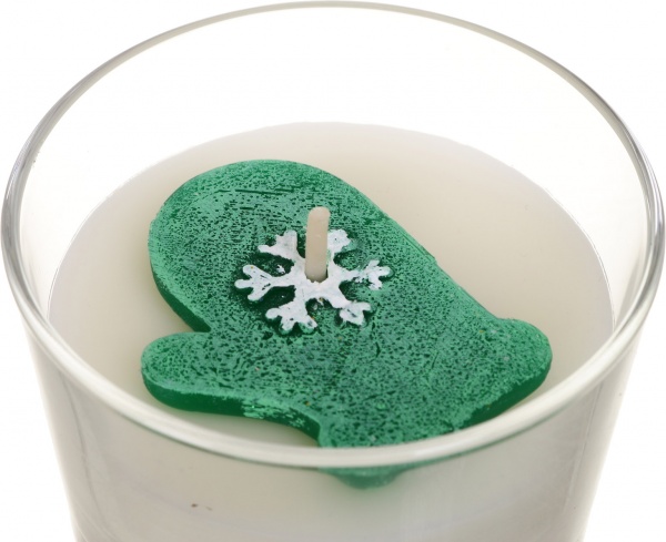 Свеча ароматическая Pako-If в стекле Новогодняя перчатка 9001 в ассортименте 