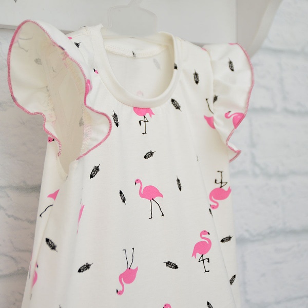 Платье Blanka Фламинго р.92 белый/с рисунком 12993 