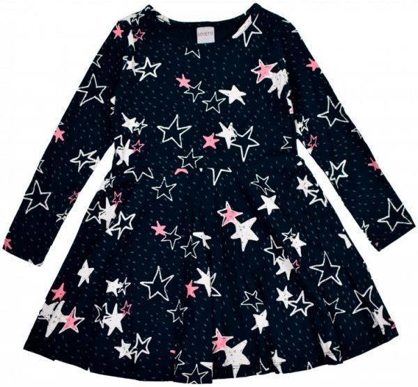 Платье Lovetti звезды р.122-128 темно-синий 591517 
